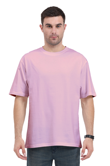 Oversized Roomy Comfort: Plain Baby Pink Unisex Tee